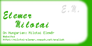 elemer milotai business card